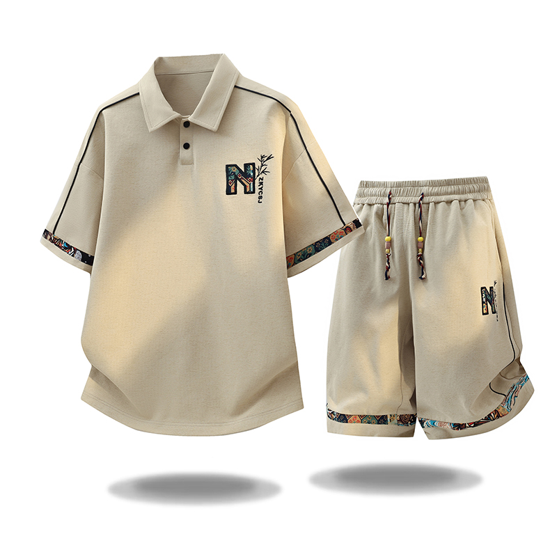 Embroidery In The Piece - Set Kaos Lengan Pendek Olahraga Luar