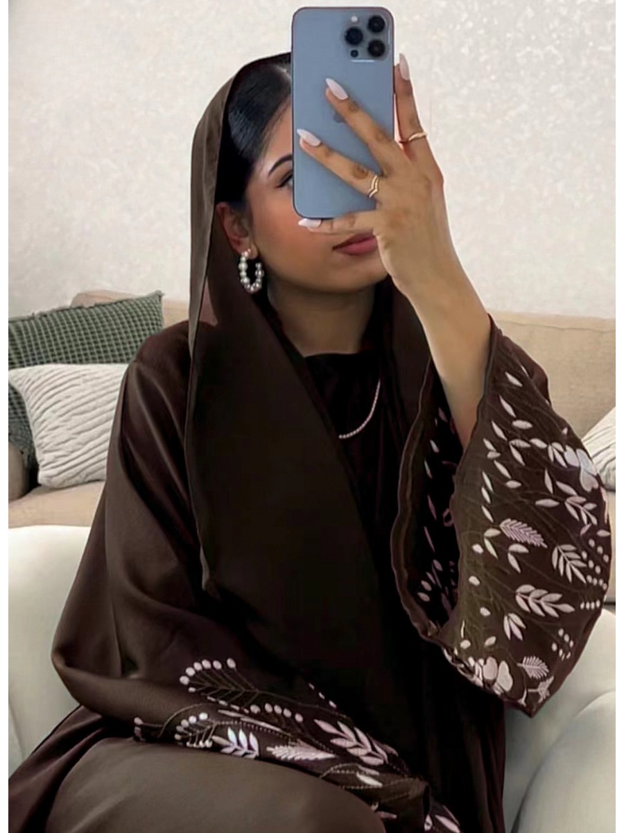 Embroidery Arabic - Abaya bordir Turki untuk wanita gaun