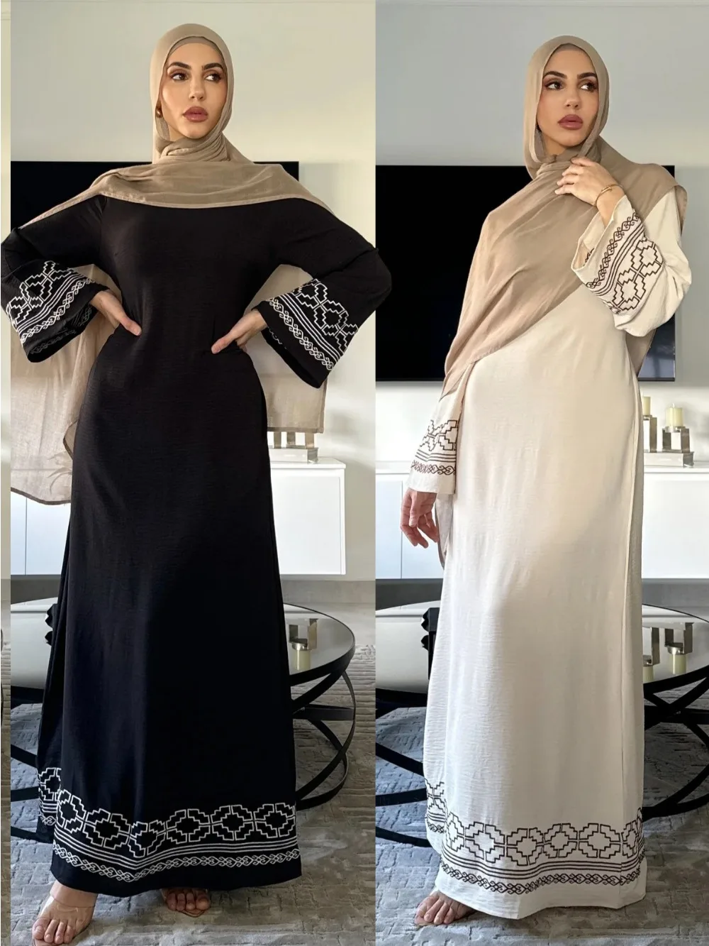 Embroidery Arabic - Gaun Muslim bordir Lebaran untuk wanita