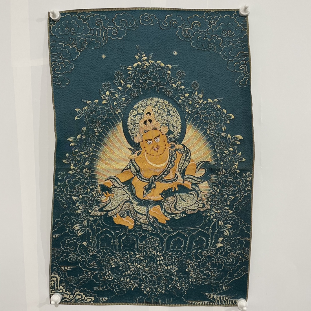 Embroidery Yellow - Sulaman Thangka Buddhisme Tibet Brokat Sutra