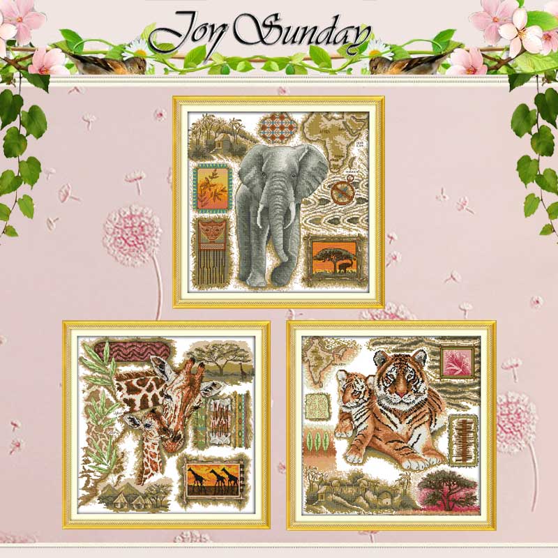 Embroidery Tas - Set Jahit Silang Terhitung Hewan Afrika