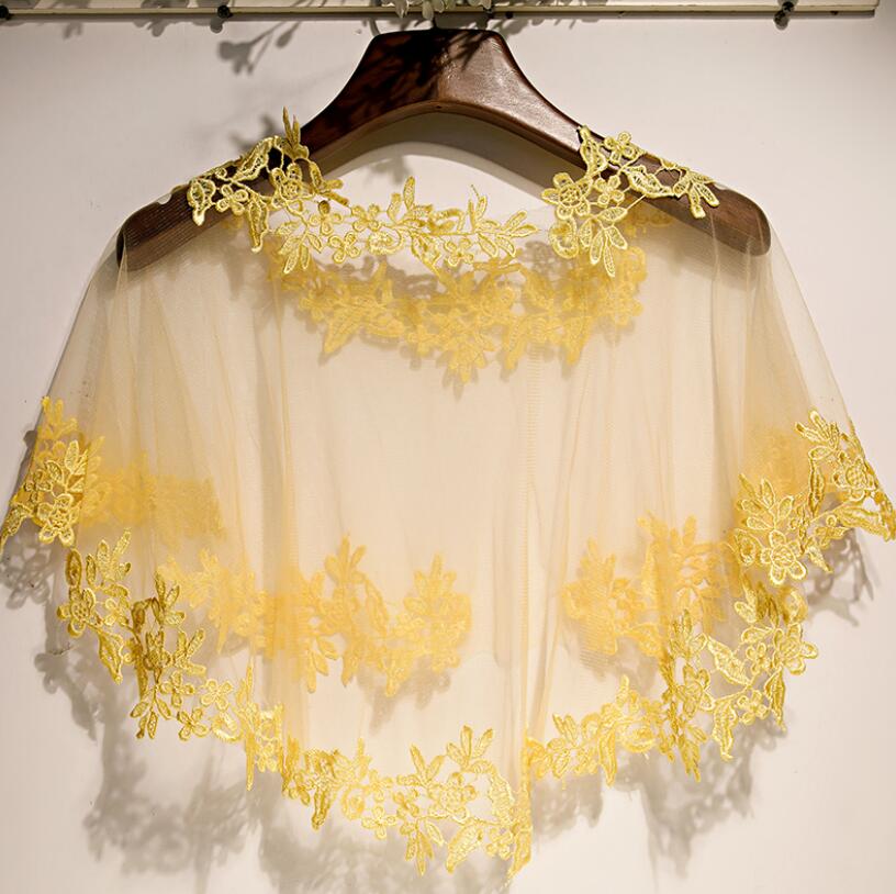 Embroidery Yellow - Pashmina Jaring Kuning Bordir Bunga Musim