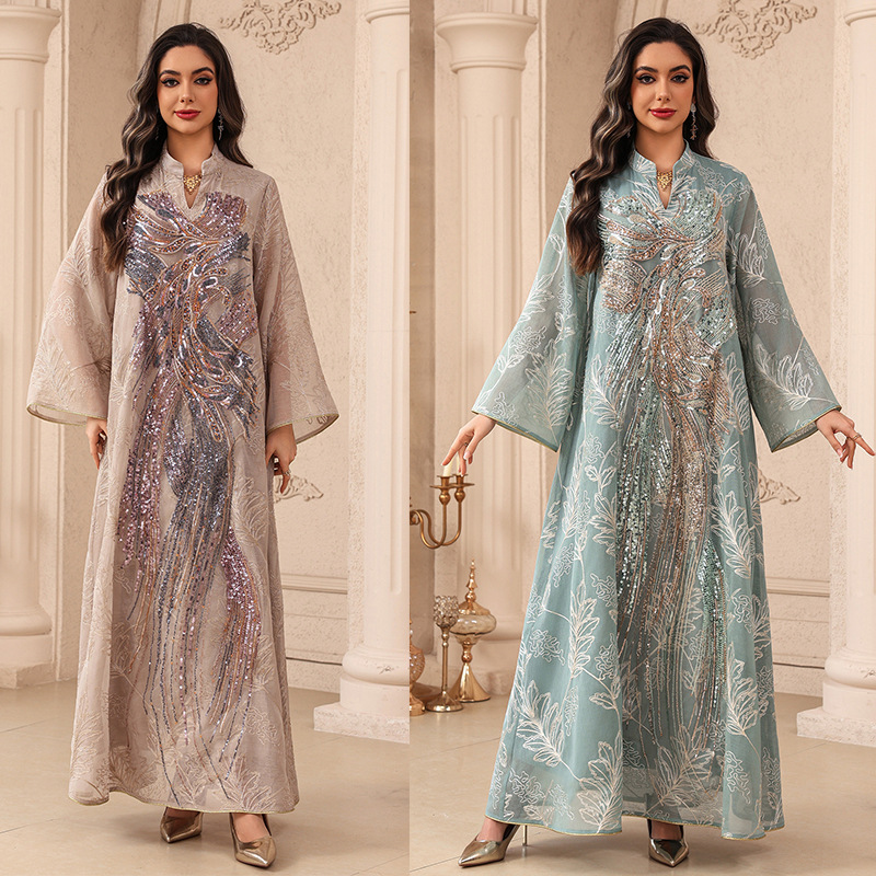 Embroidery Arabic - Gaun Muslim Abaya Wanita untuk Pesta