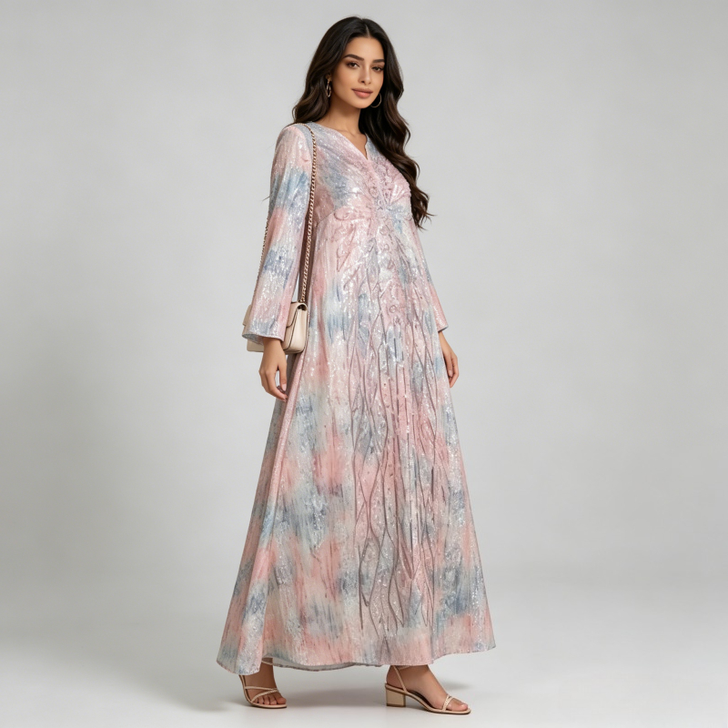 Embroidery Arabic - Gaun Pesta Wanita Muslim Bordir Abaya