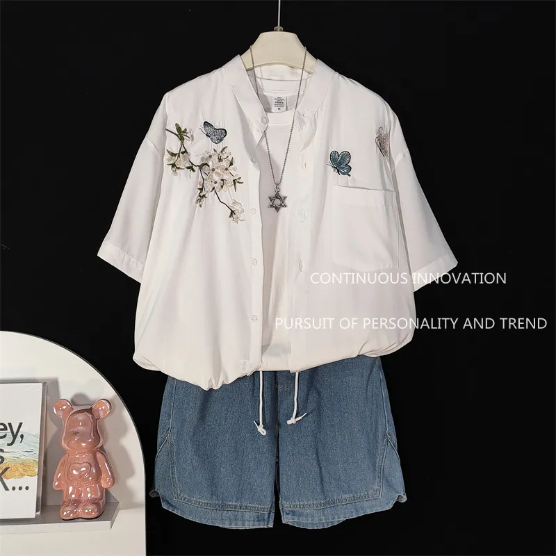 Embroidery In The Piece - Setelan 3 Potong Pria Gaya Cina