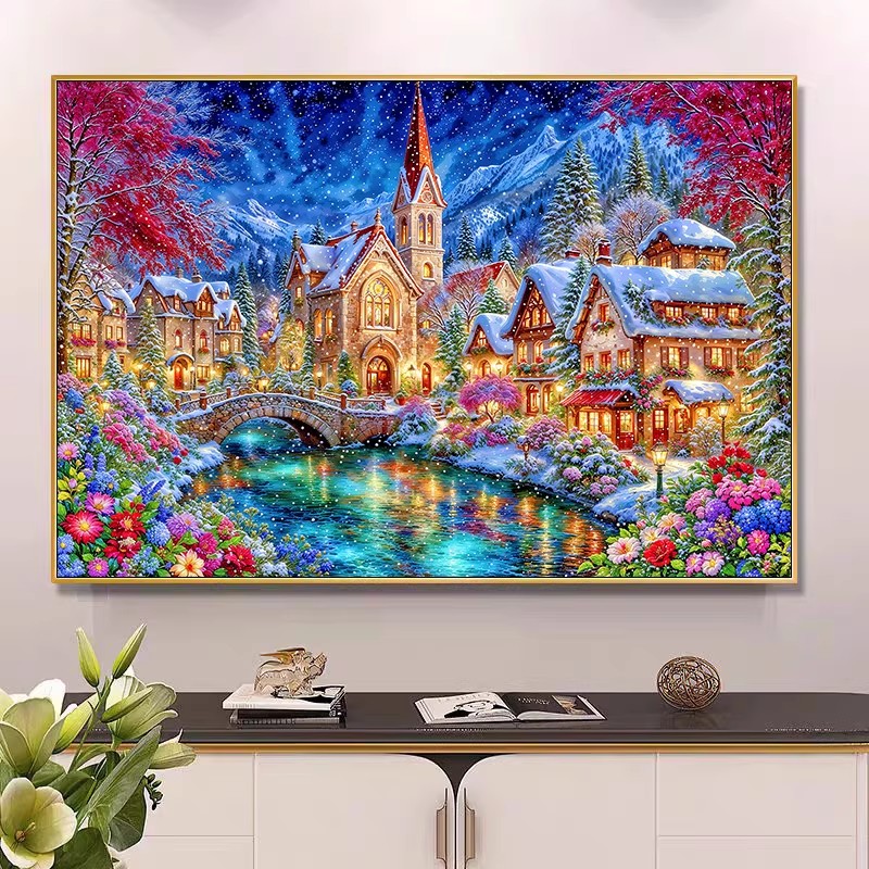 Embroidery Tas - 9ct 100x75cm Kit Bordir Gereja Musim