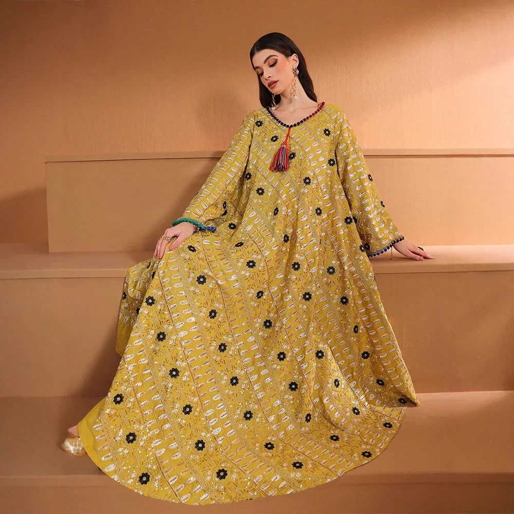Gaun Wanita Muslim Bordir Eid  - Embroidery Arabic ulasan dan harga