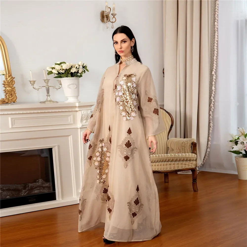 Gaun Maxi Pesta Pernikahan Wan - Embroidery Arabic ulasan dan harga