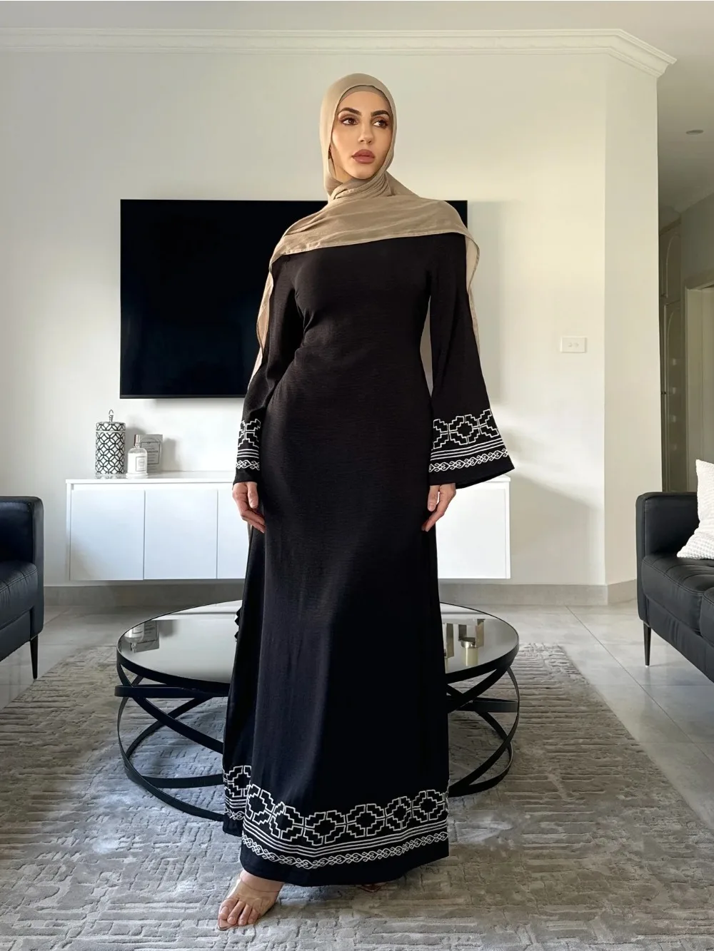Gaun Muslim bordir Lebaran unt - Embroidery Arabic ulasan dan harga