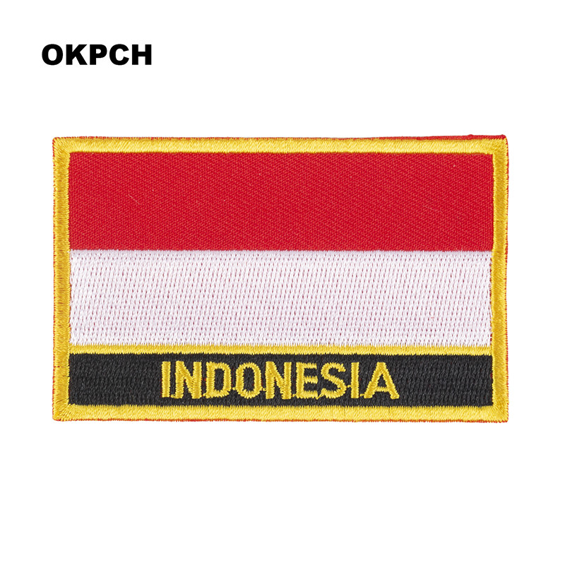 Bendera Indonesia bordir Patch - Embroidery In Indonesia ulasan dan harga