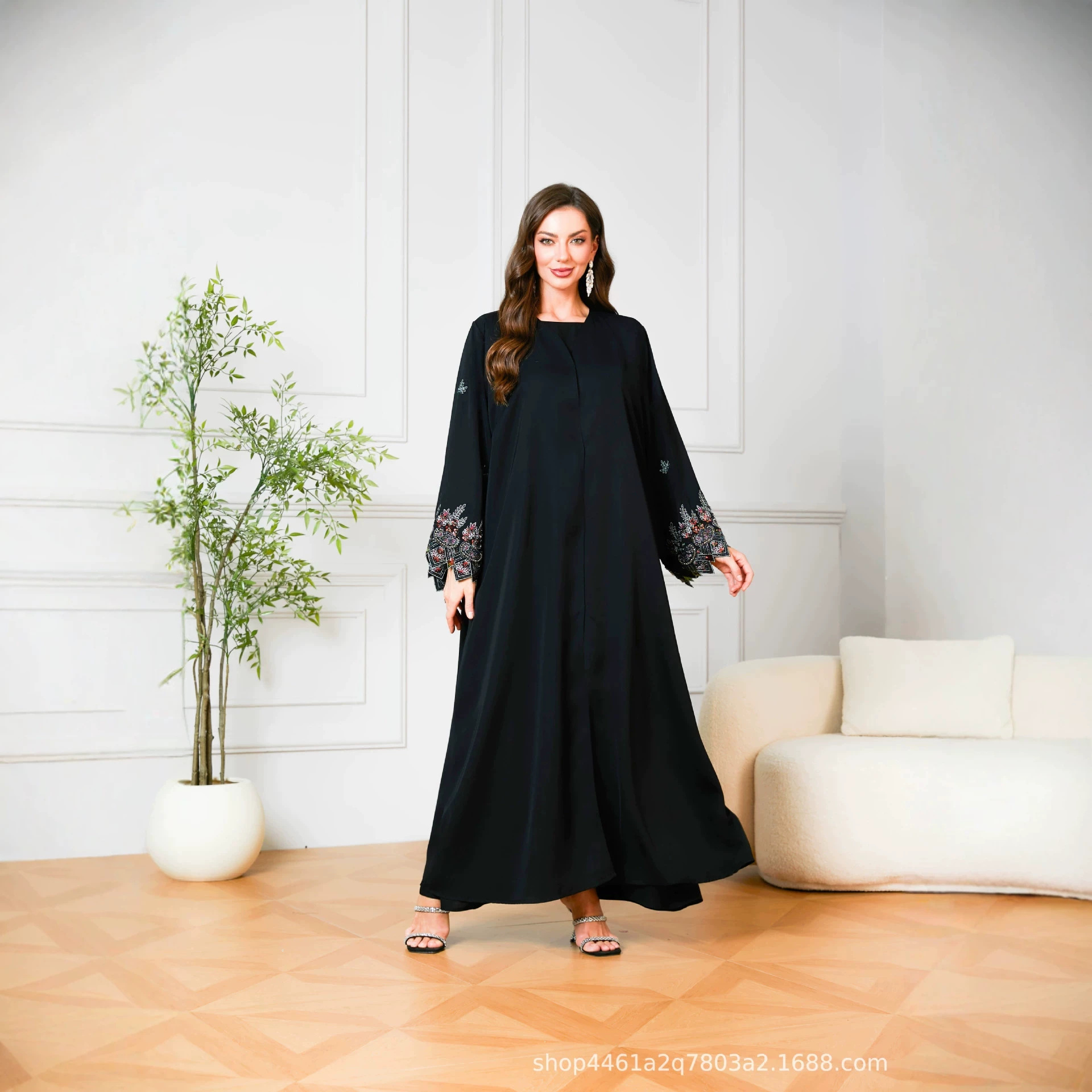 Gaun Lebaran Muslim Abaya Wani - Embroidery Arabic ulasan dan harga