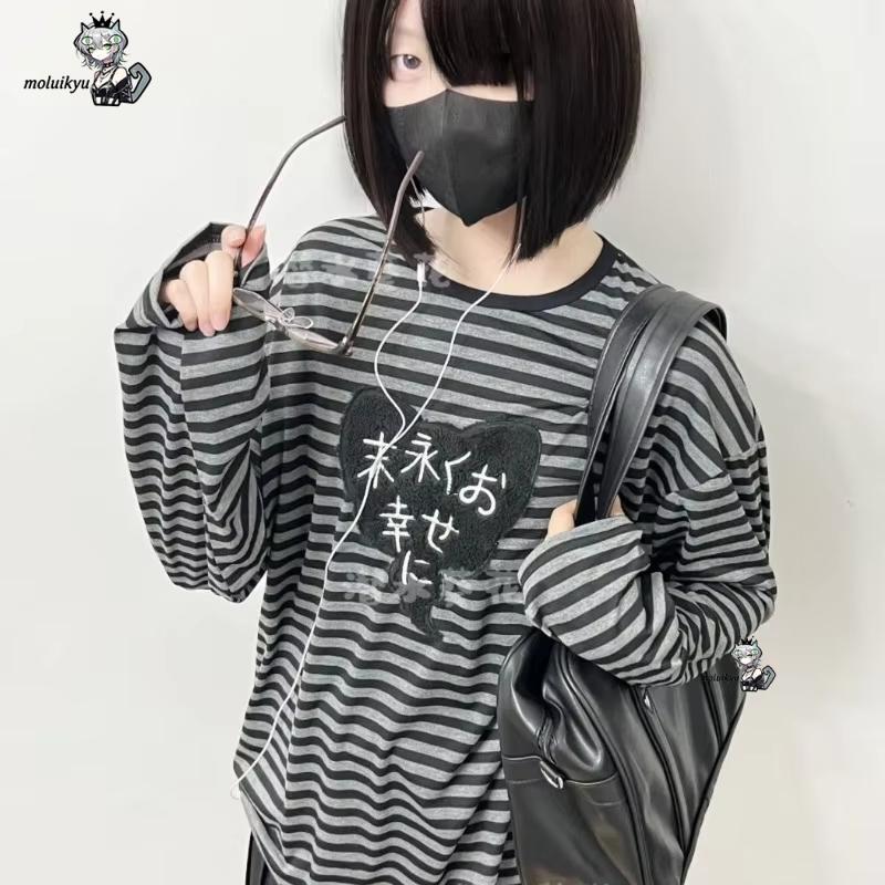 Kaos Lengan Panjang Kerah O Vi - Embroidery Style ulasan dan harga