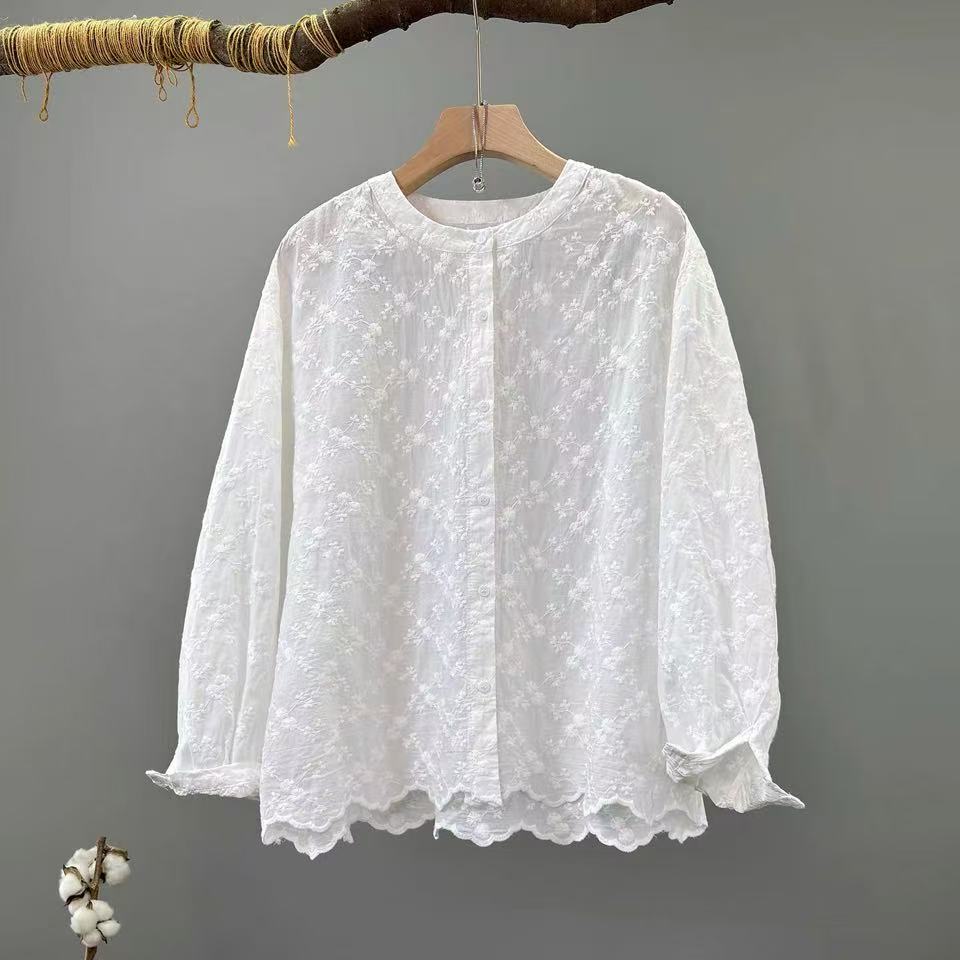 Blus Wanita Bordir Renda 2026  - Embroidery Eyelet ulasan dan harga