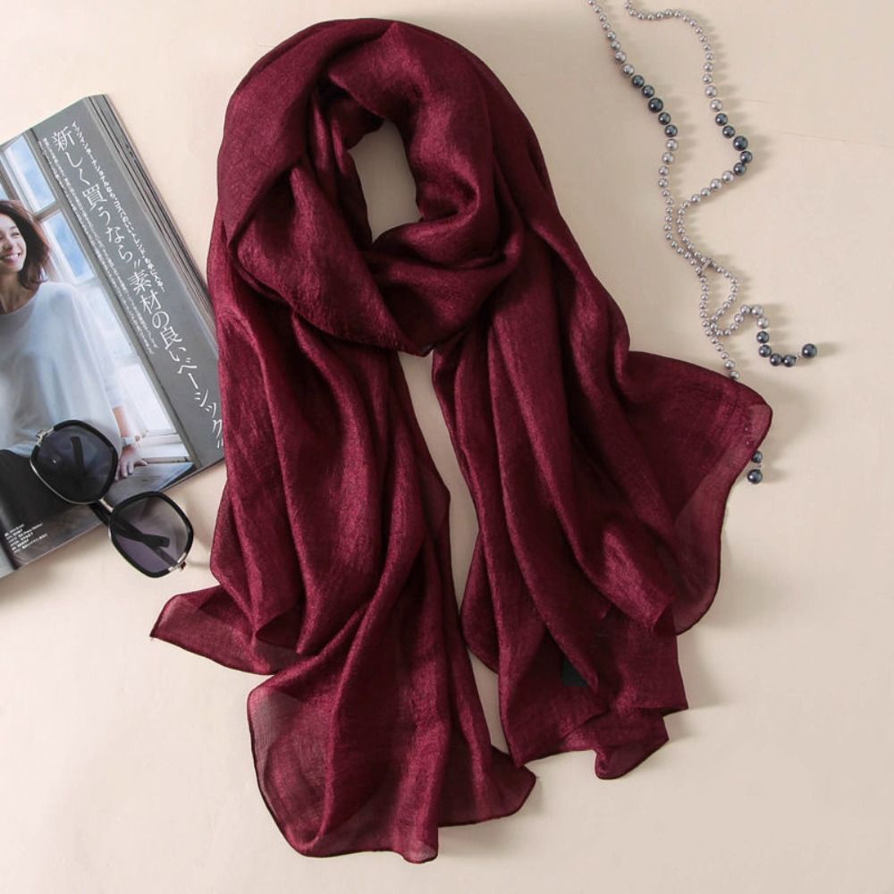 Syal polos wanita Linen, selen - Linen Fabric Natural ulasan dan harga