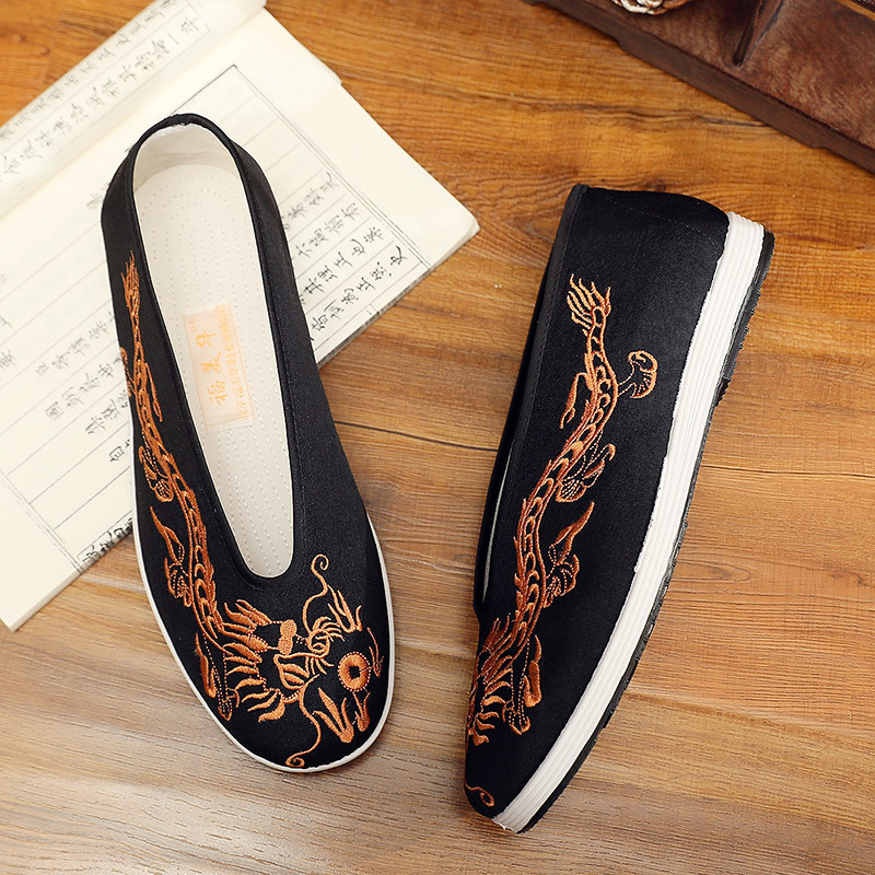 Sepatu Kung Fu Tiongkok Kuno B - Embroidery Yellow ulasan dan harga