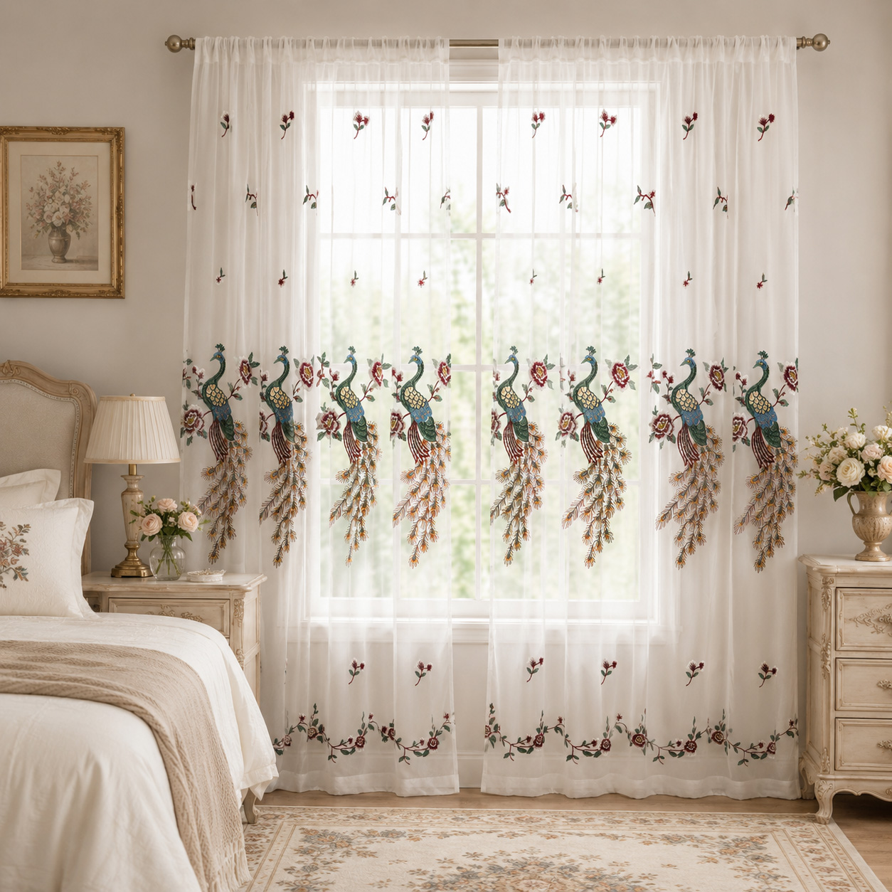 1 buah, Gorden Transparan Bord - Embroidery In The Piece ulasan dan harga