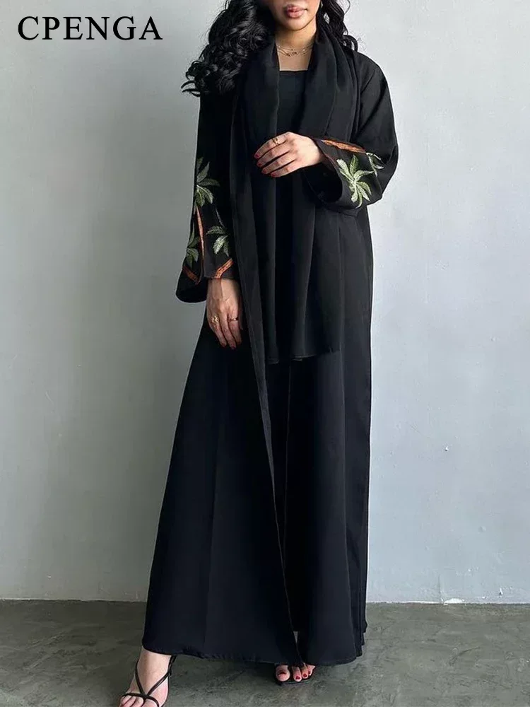 Gaun sederhana Muslim hitam Le - Embroidery Arabic ulasan dan harga
