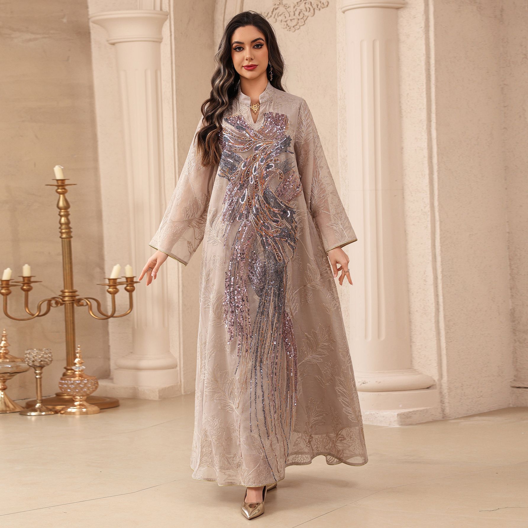 Gaun Muslim Abaya Wanita untuk - Embroidery Arabic ulasan dan harga