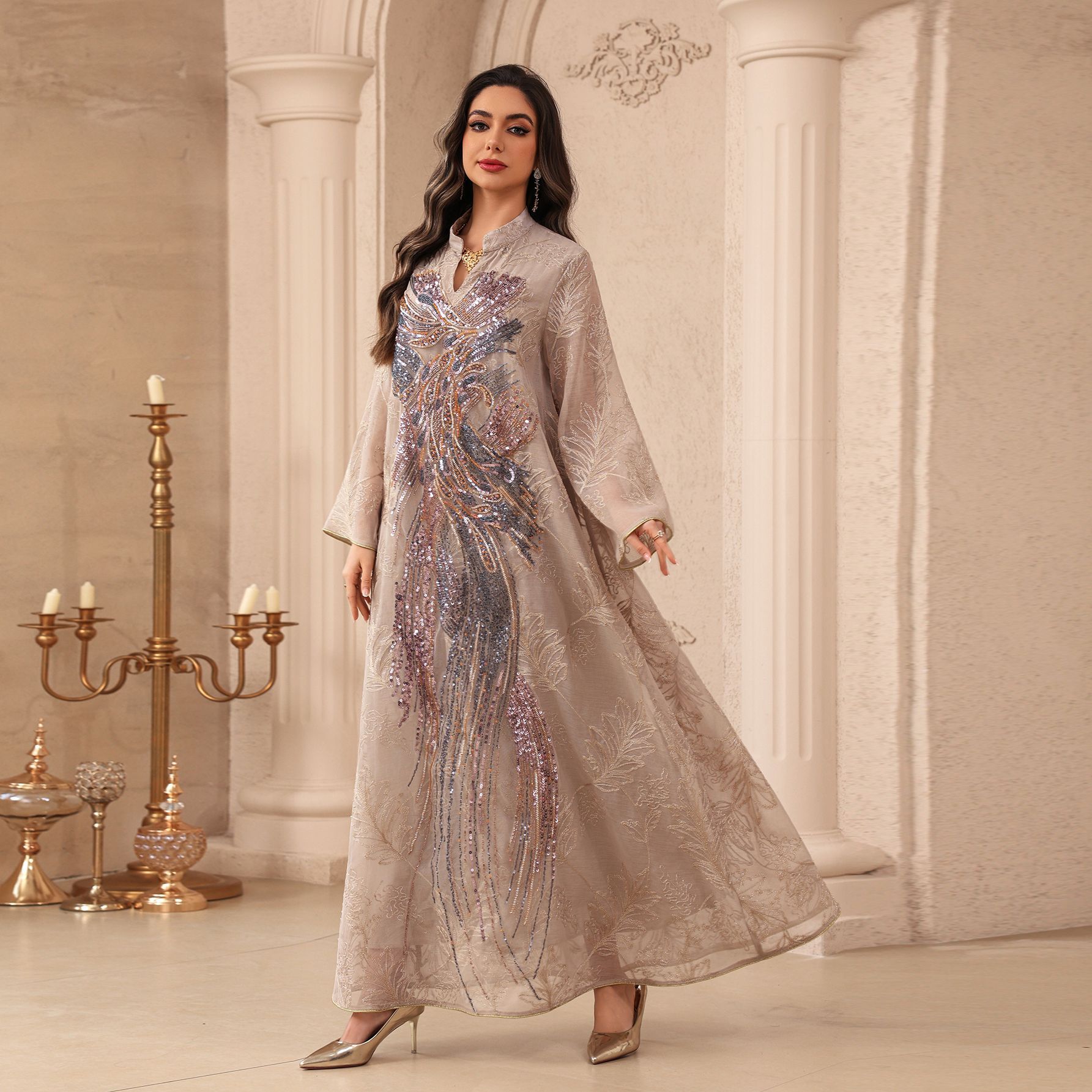 Gaun Muslim Abaya Wanita untuk - Embroidery Arabic ulasan dan harga