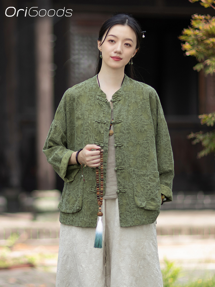 OriGoods Blus Kain JACQUARD Ka - Linen Fabric Natural ulasan dan harga