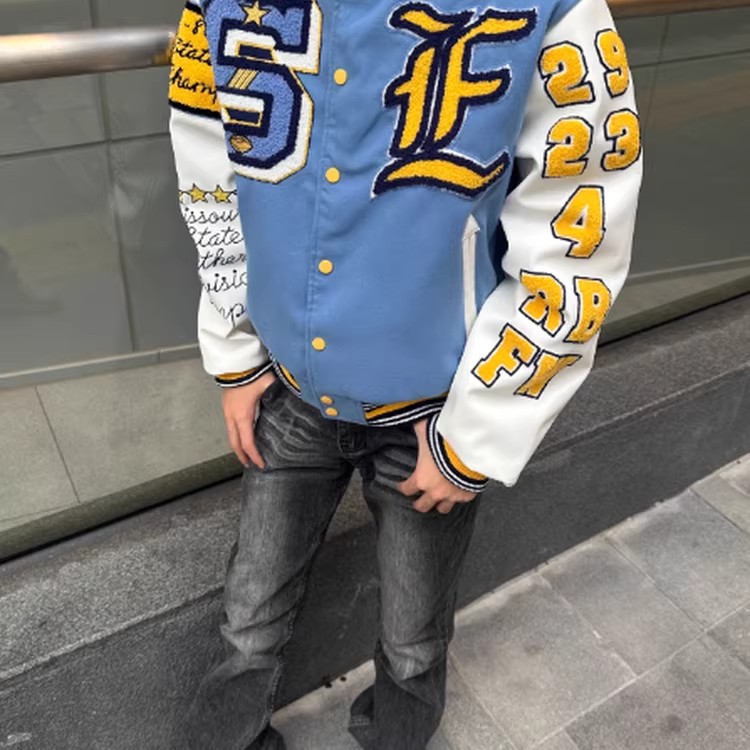 Jaket Bisbol Bordir Handuk Ela - Embroidery Yellow ulasan dan harga