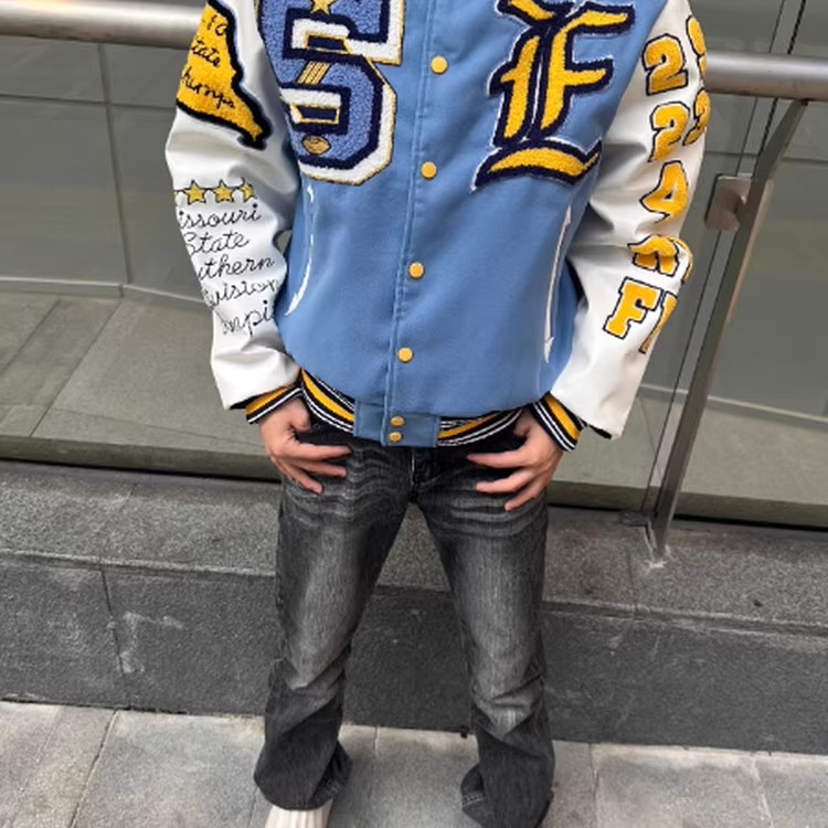 Jaket Bisbol Bordir Handuk Ela - Embroidery Yellow ulasan dan harga