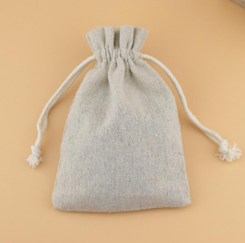 50 Pcs Tas Lenan Linen Perhias - Linen Fabric Natural ulasan dan harga