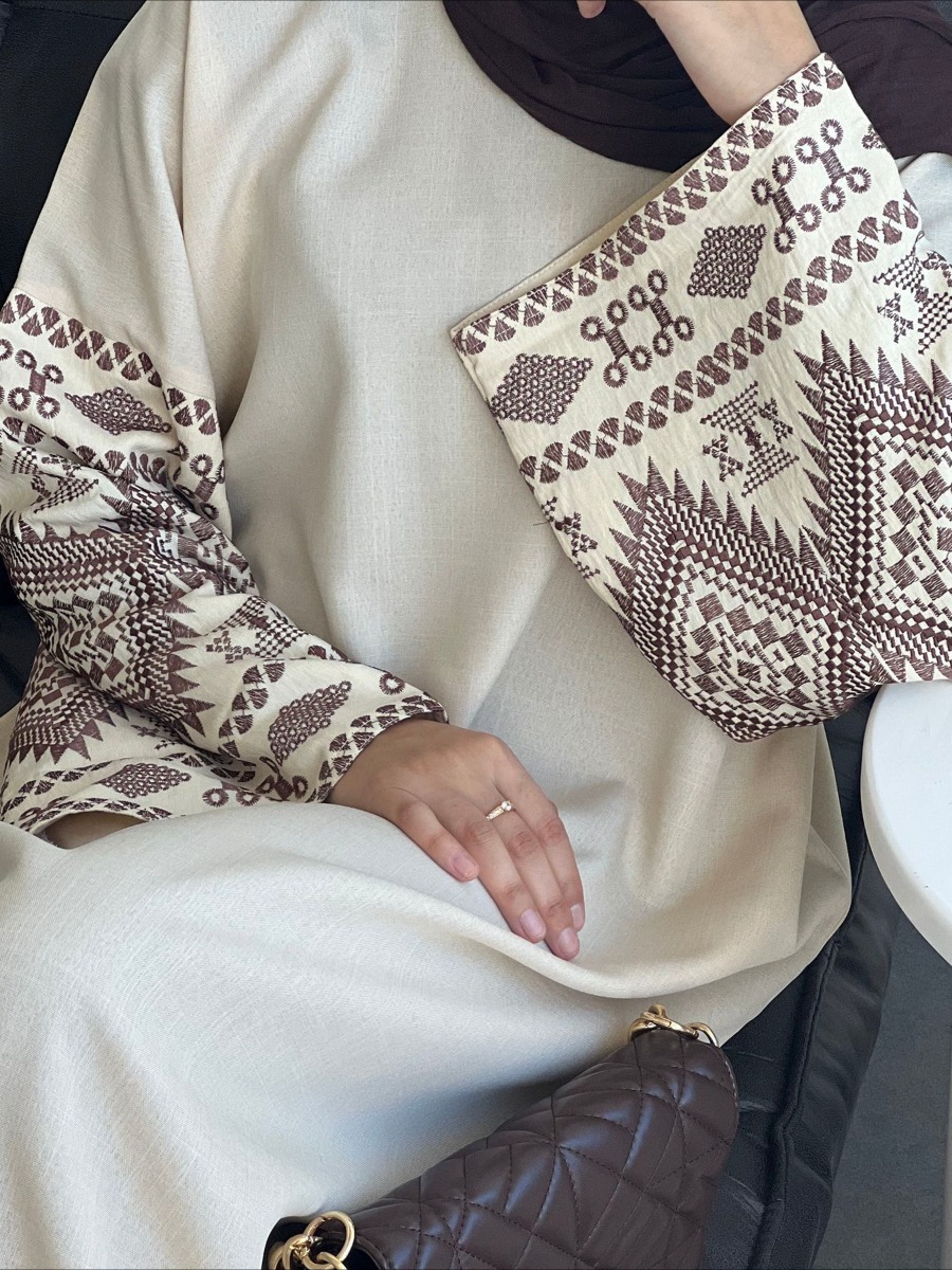 Abaya Muslim Lebaran untuk wan - Embroidery Arabic ulasan dan harga