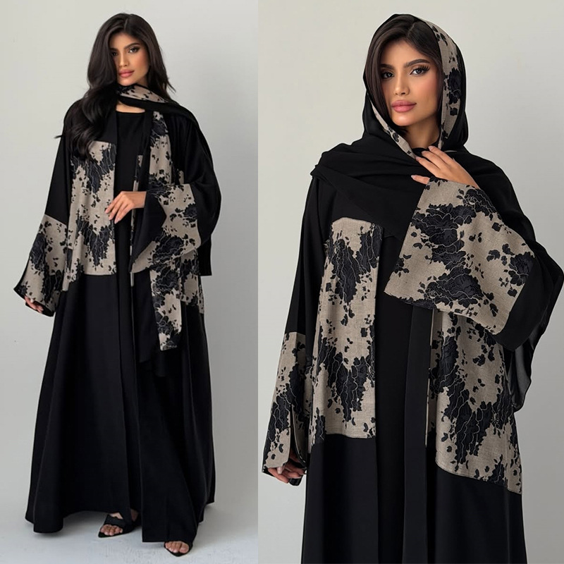 Setelan Abaya Hijab 2 Potong u - Embroidery Arabic ulasan dan harga