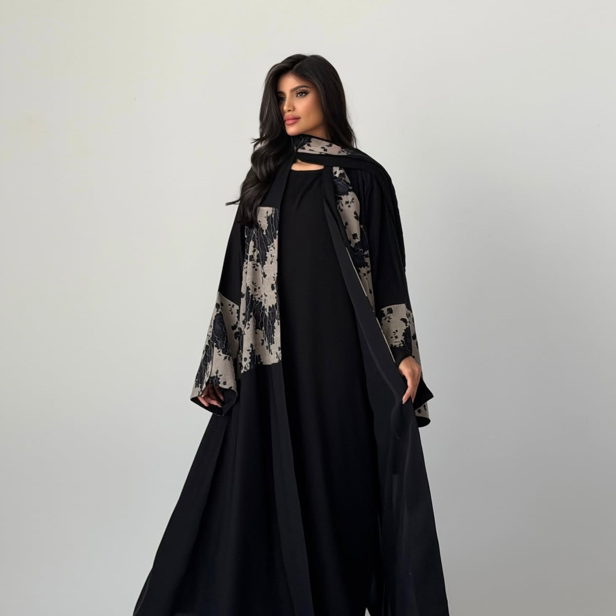 Setelan Abaya Hijab 2 Potong u - Embroidery Arabic ulasan dan harga