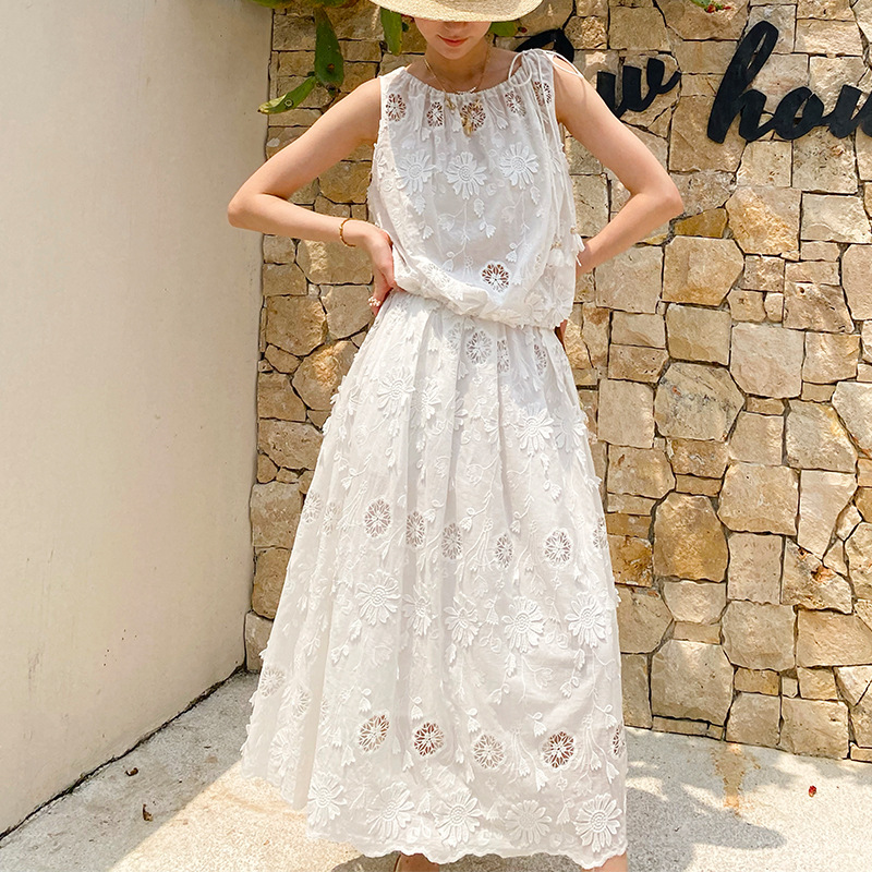 Kemeja Blus Bordir Boho Gaya P - Embroidery Eyelet ulasan dan harga