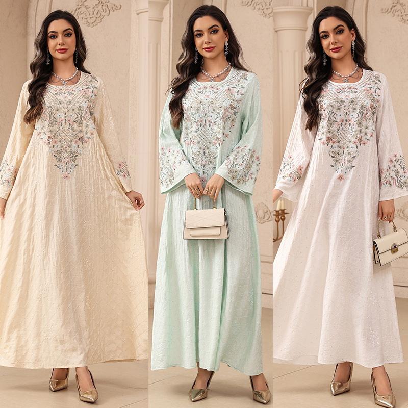 Gaun Wanita Idul Fitri Abaya M - Embroidery Arabic ulasan dan harga