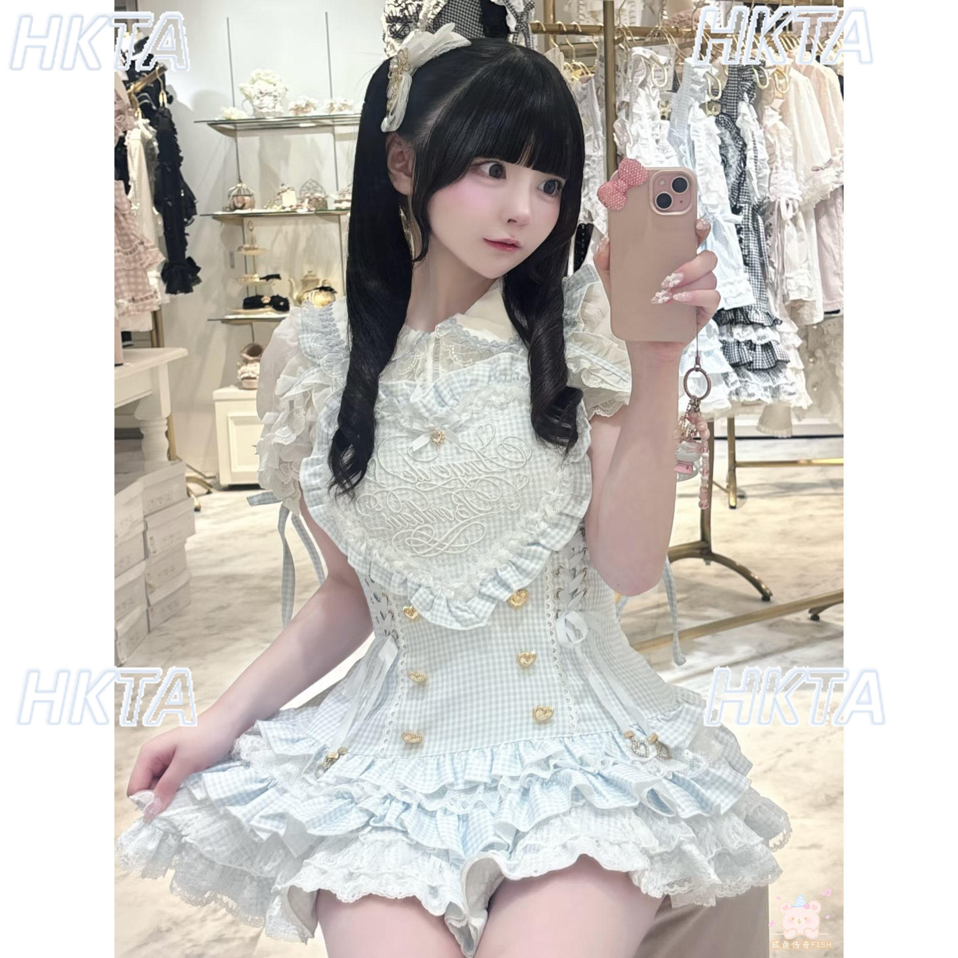 Setelan Rok Pendek Lolita Wani - Embroidery Love ulasan dan harga
